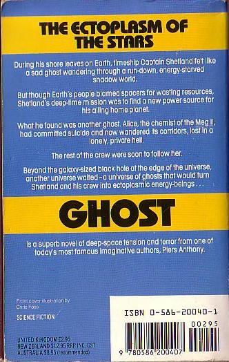 Piers Anthony  GHOST magnified rear book cover image