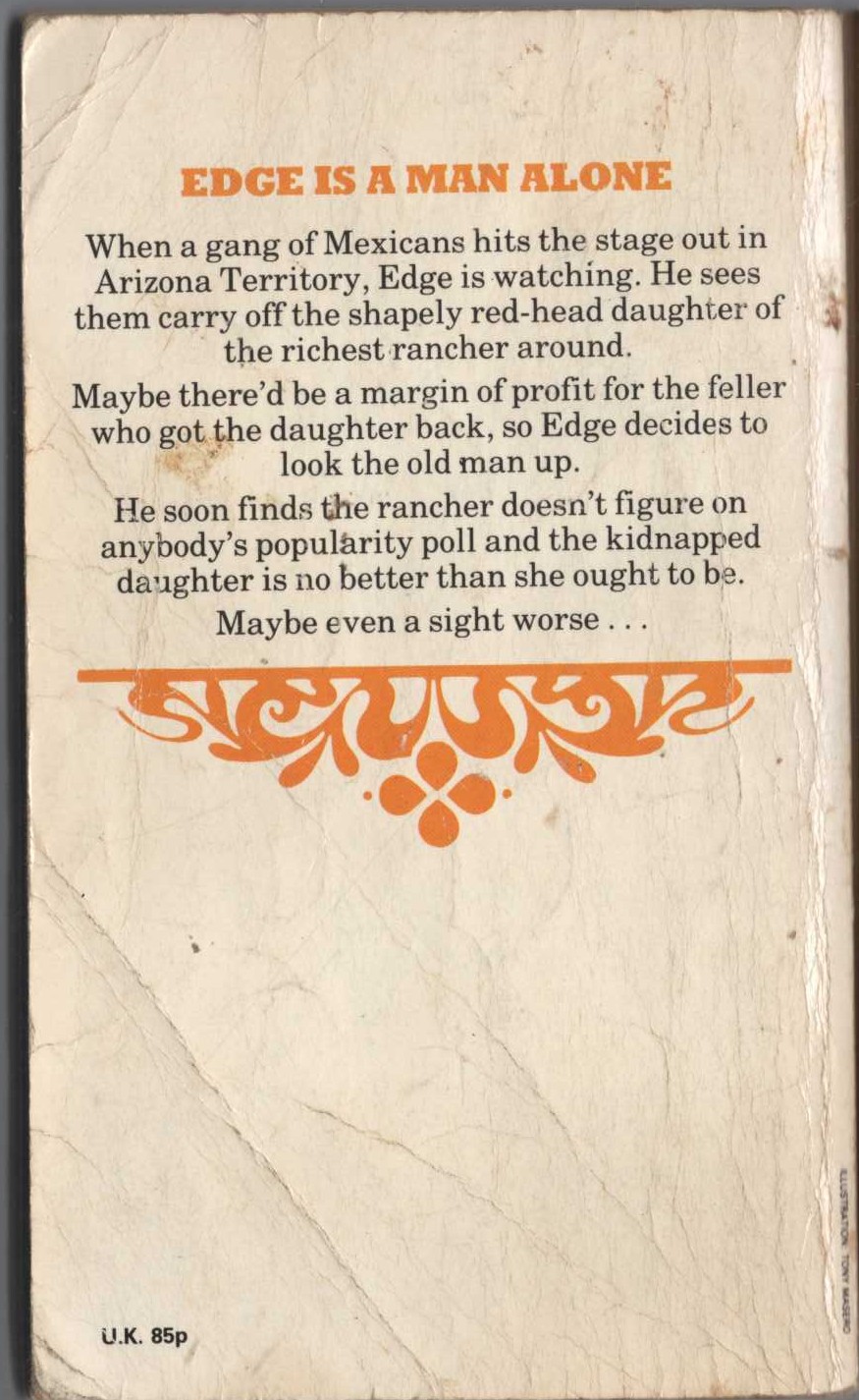 George G. Gilman  EDGE 35: DEATH DEAL magnified rear book cover image