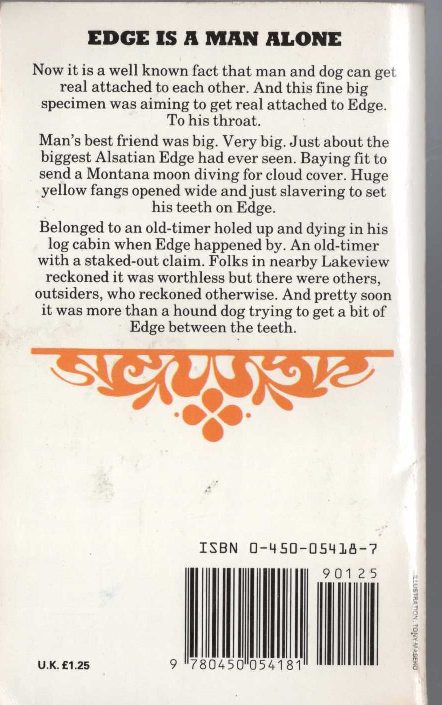 George G. Gilman  EDGE 41: THE KILLING CLAIM magnified rear book cover image