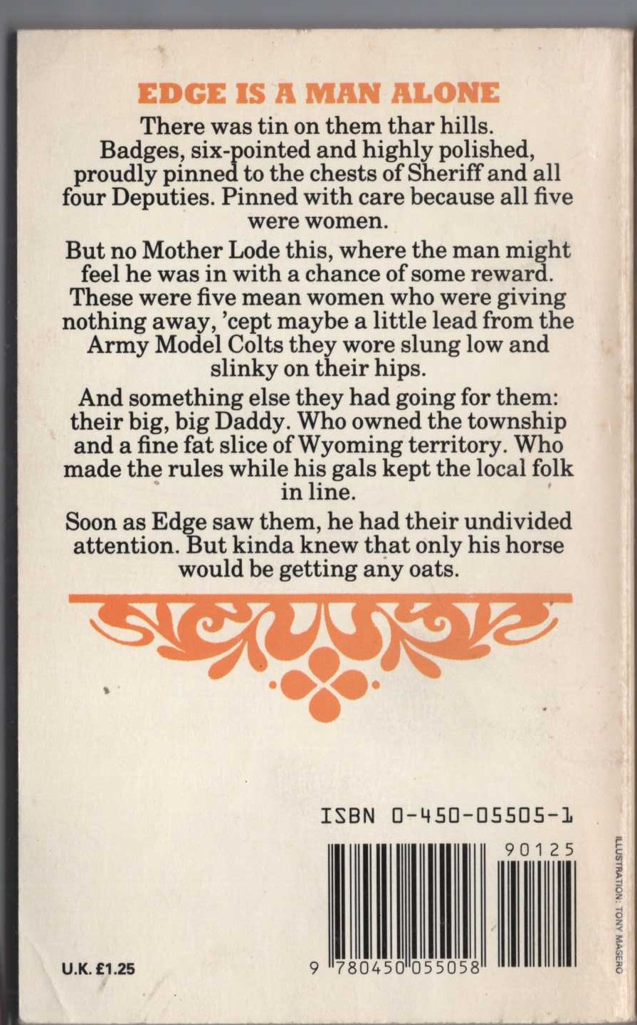 George G. Gilman  EDGE 42: BLOODY SUNRISE magnified rear book cover image