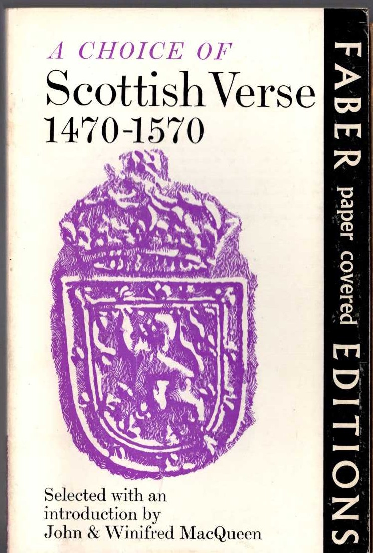 A CHOICE OF SCOTTISH VERSE 1470-1570 front book cover image
