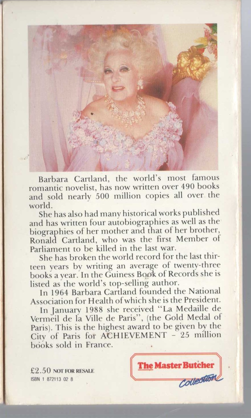 Barbara Cartland  DESIRE IN THE DESERT magnified rear book cover image