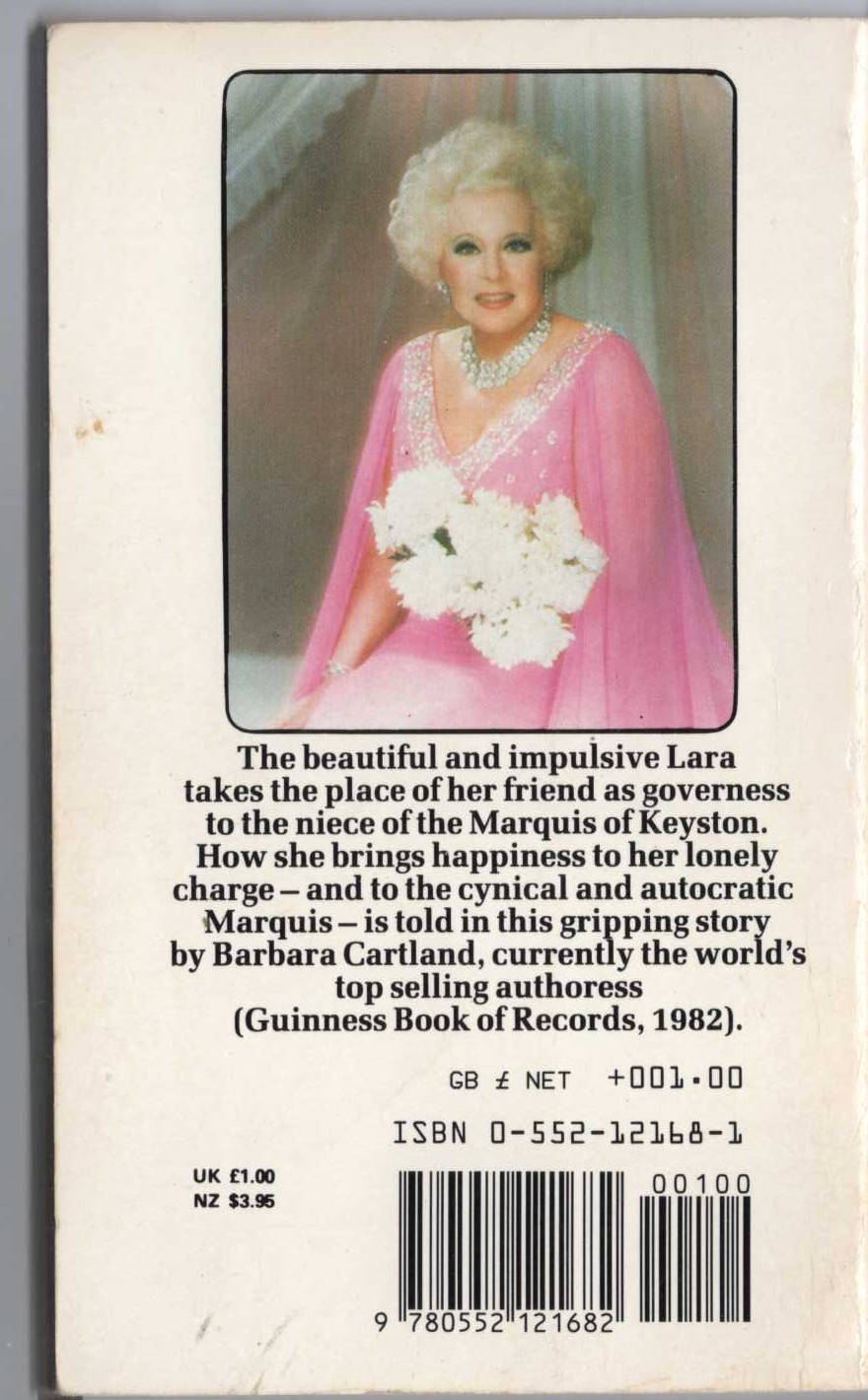 Barbara Cartland  THE POOR GOVERNESS magnified rear book cover image