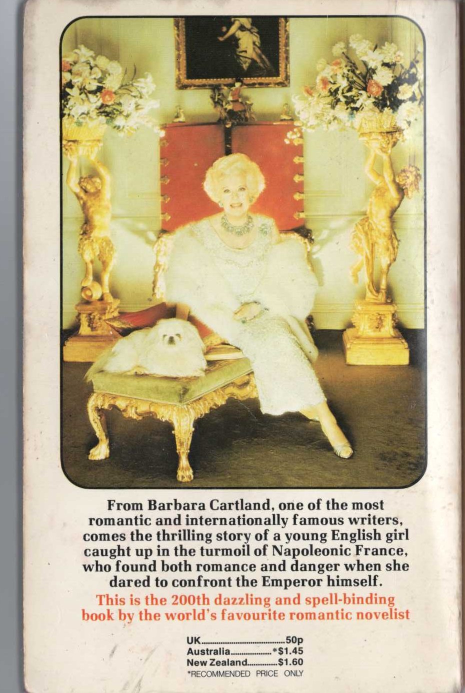 Barbara Cartland  NO ESCAPE FROM LOVE magnified rear book cover image