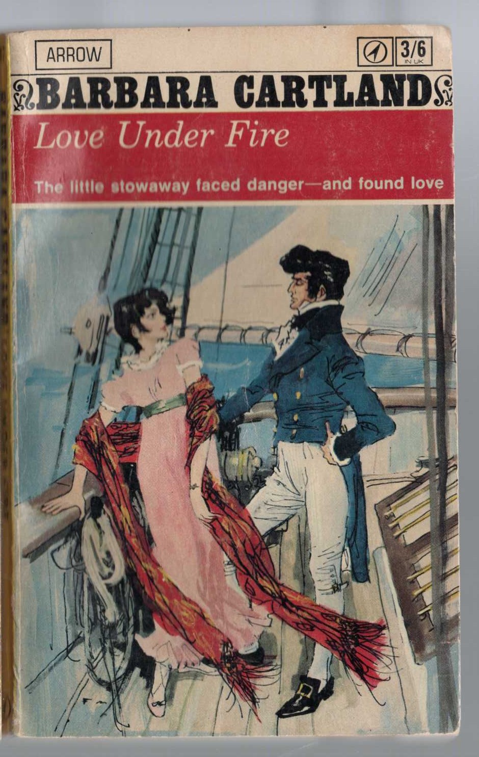 Barbara Cartland  LOVE UNDER FIRE front book cover image