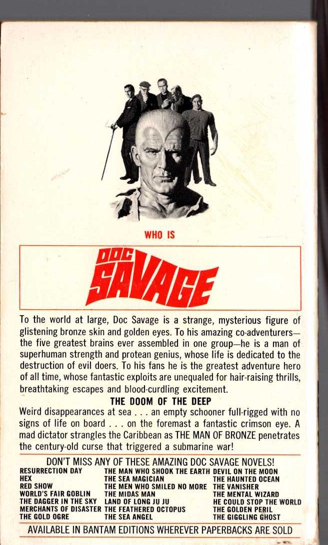 Kenneth Robeson  DOC SAVAGE: POISON ISLAND magnified rear book cover image
