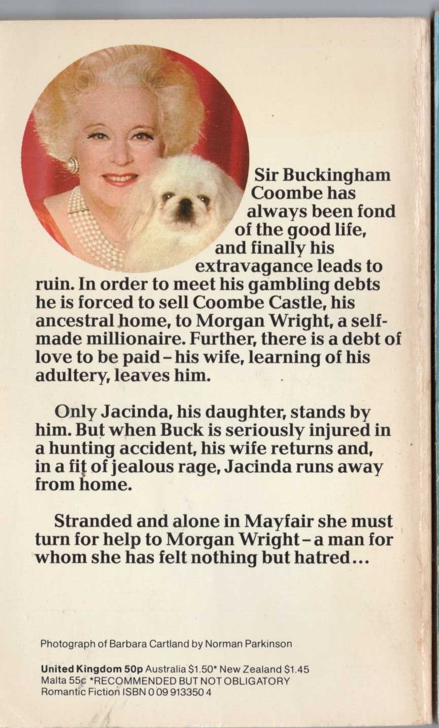 Barbara Cartland  LOVE IN PITY magnified rear book cover image