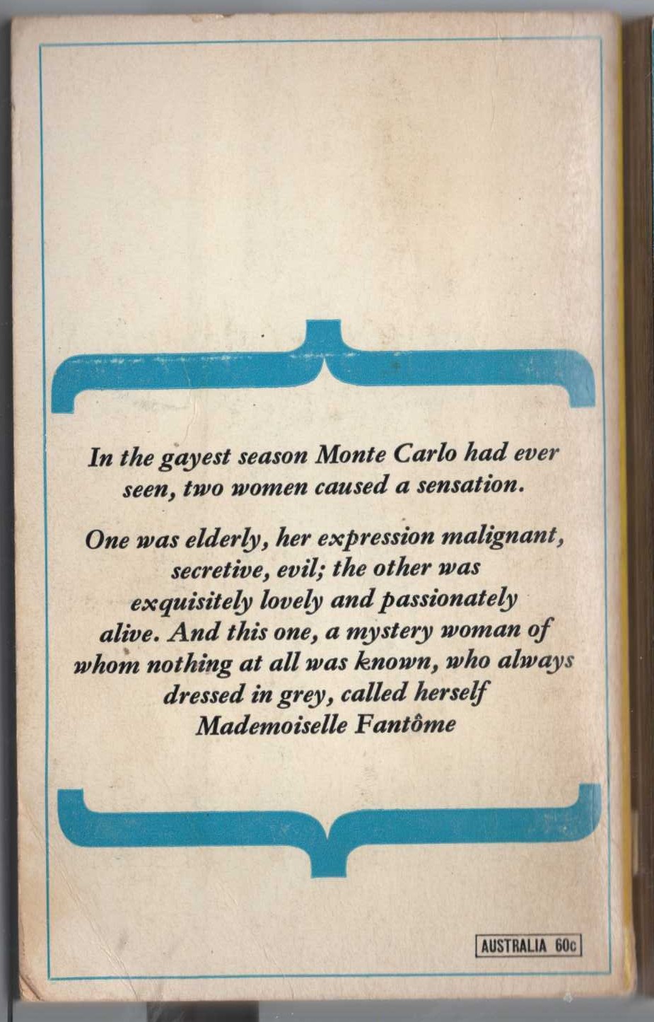 Barbara Cartland  A GHOST IN MONTE CARLO magnified rear book cover image