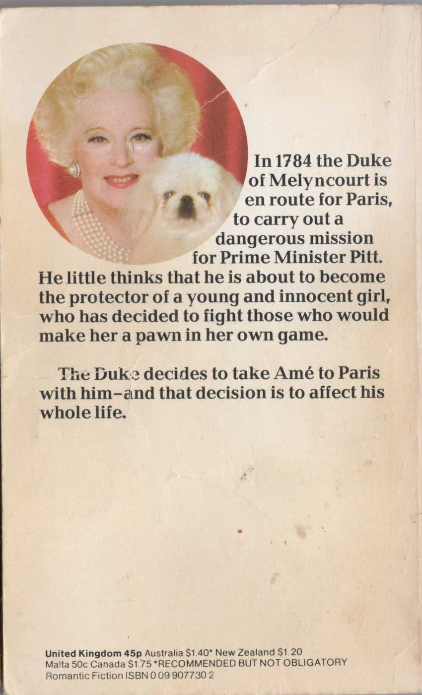 Barbara Cartland  LOVE ME FOREVER magnified rear book cover image