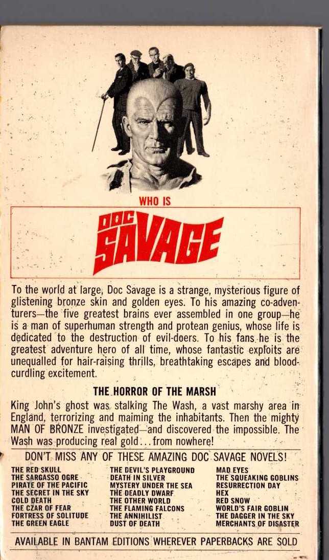 Kenneth Robeson  DOC SAVAGE: THE SEA MAGICIAN magnified rear book cover image