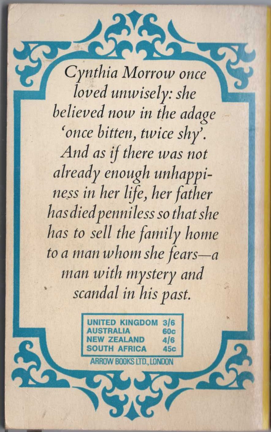 Barbara Cartland  AGAIN THIS RAPTURE magnified rear book cover image