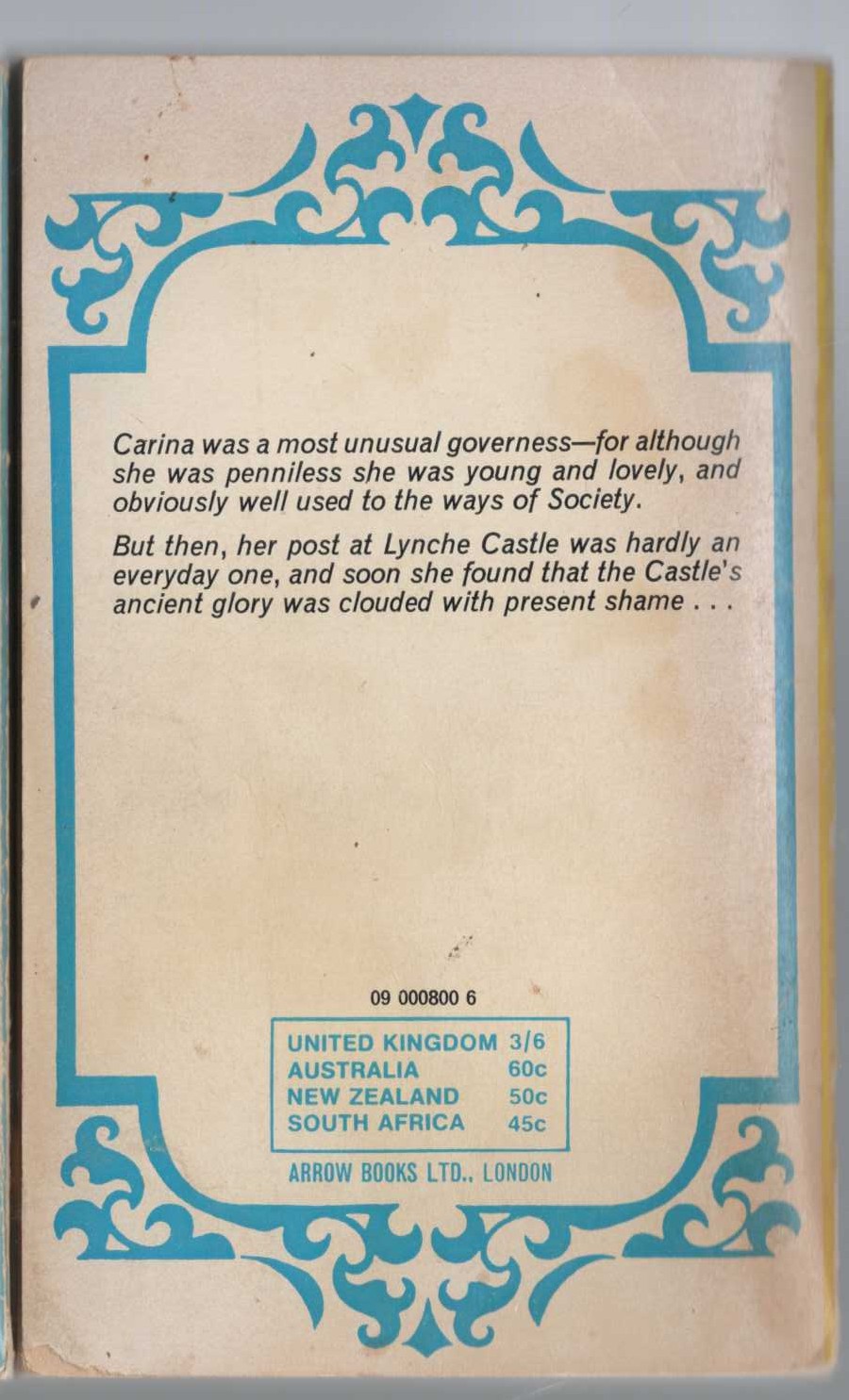 Barbara Cartland  THE FIRE OF LOVE magnified rear book cover image