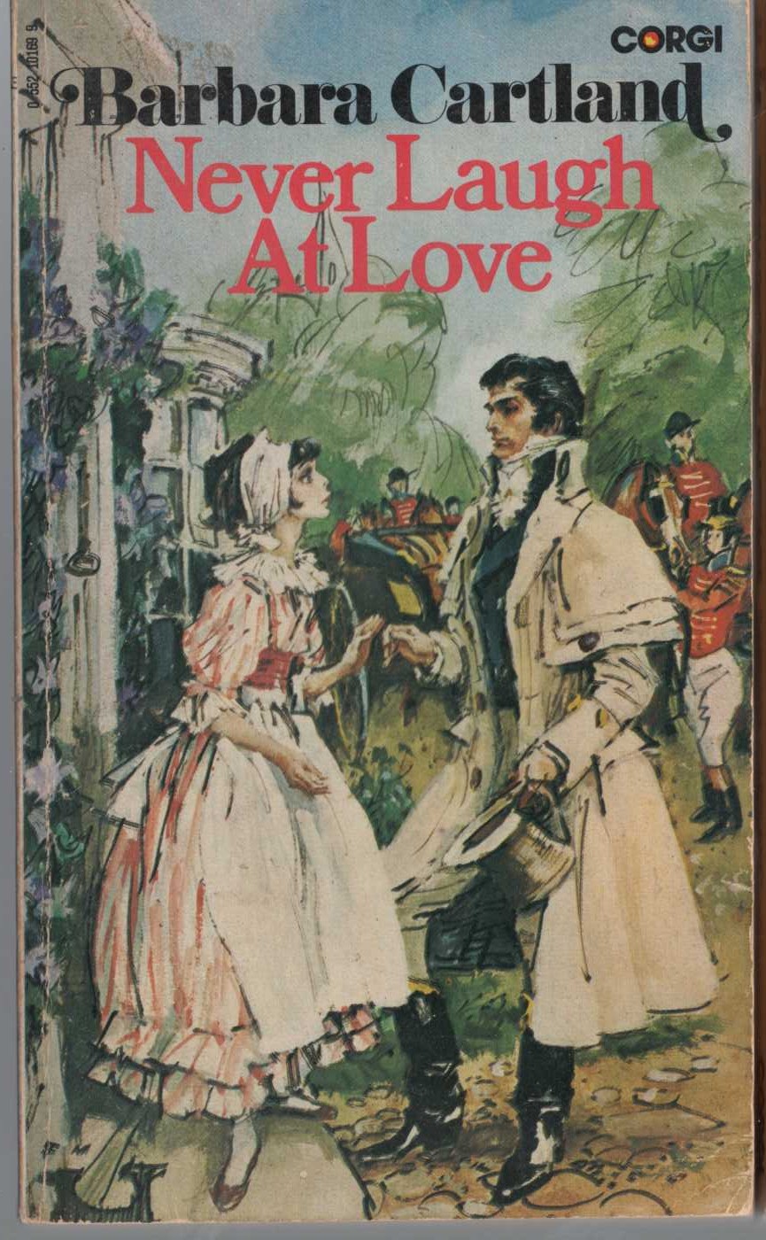 Barbara Cartland  NEVER LAUGH AT LOVE front book cover image