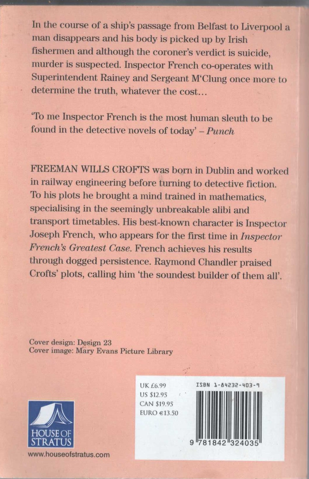 Freeman Wills Crofts  MAN OVERBOARD! magnified rear book cover image