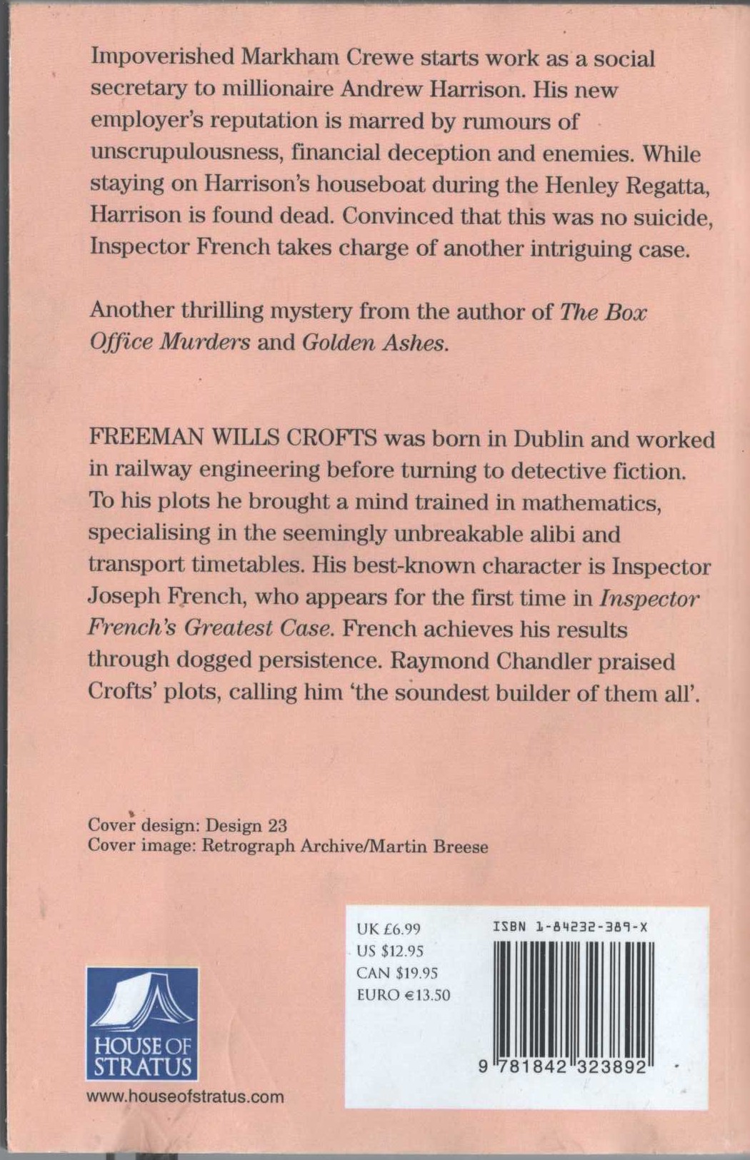 Freeman Wills Crofts  THE END OF ANDREW HARRISON magnified rear book cover image