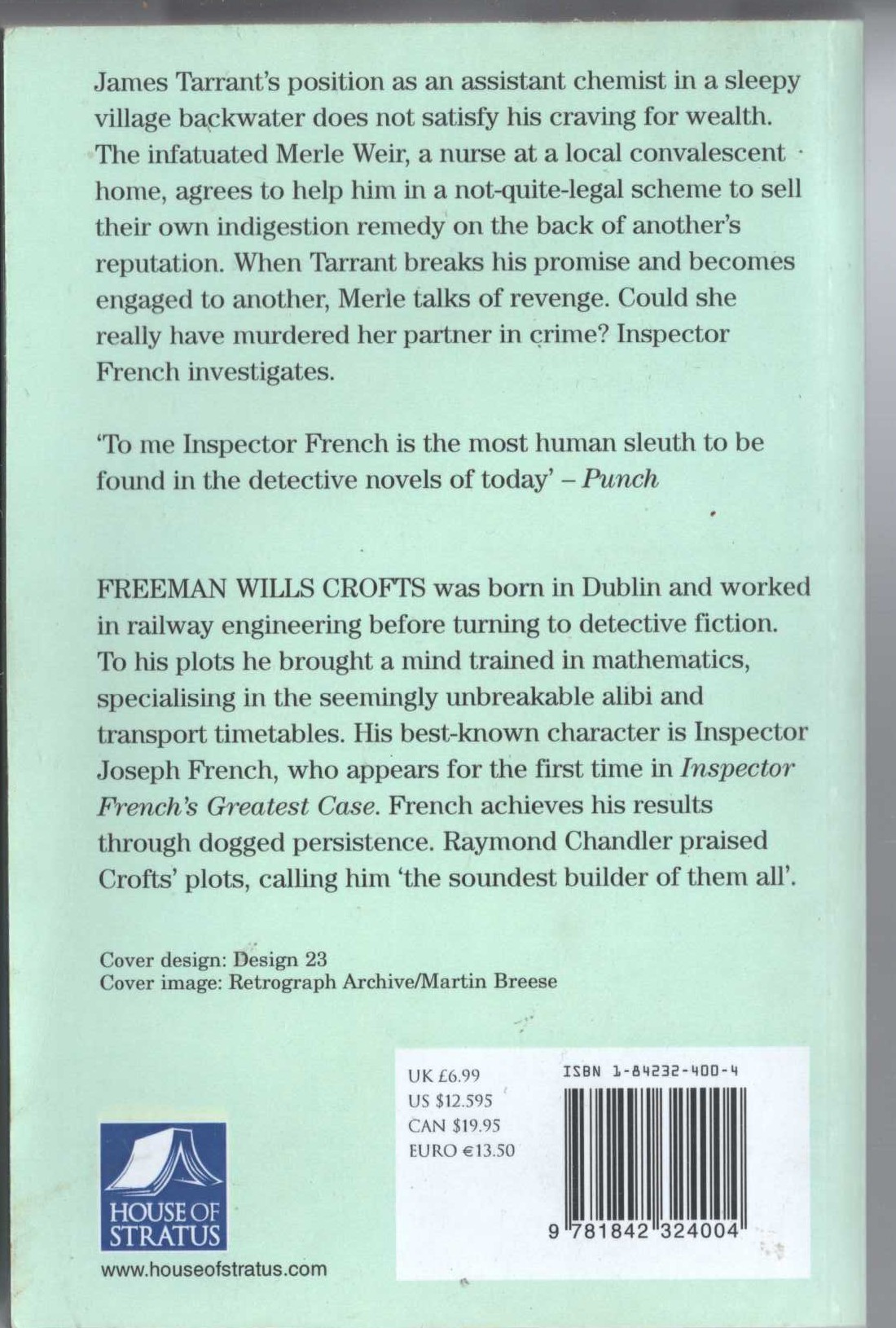 Freeman Wills Crofts  JAMES TARRANT, ADVENTURER magnified rear book cover image