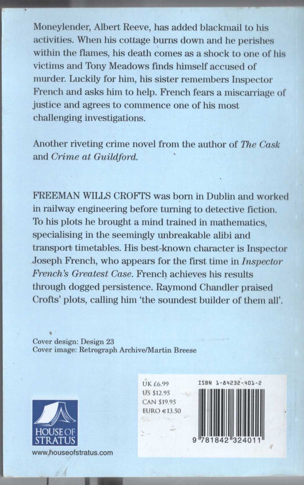 Freeman Wills Crofts  A LOSING GAME magnified rear book cover image