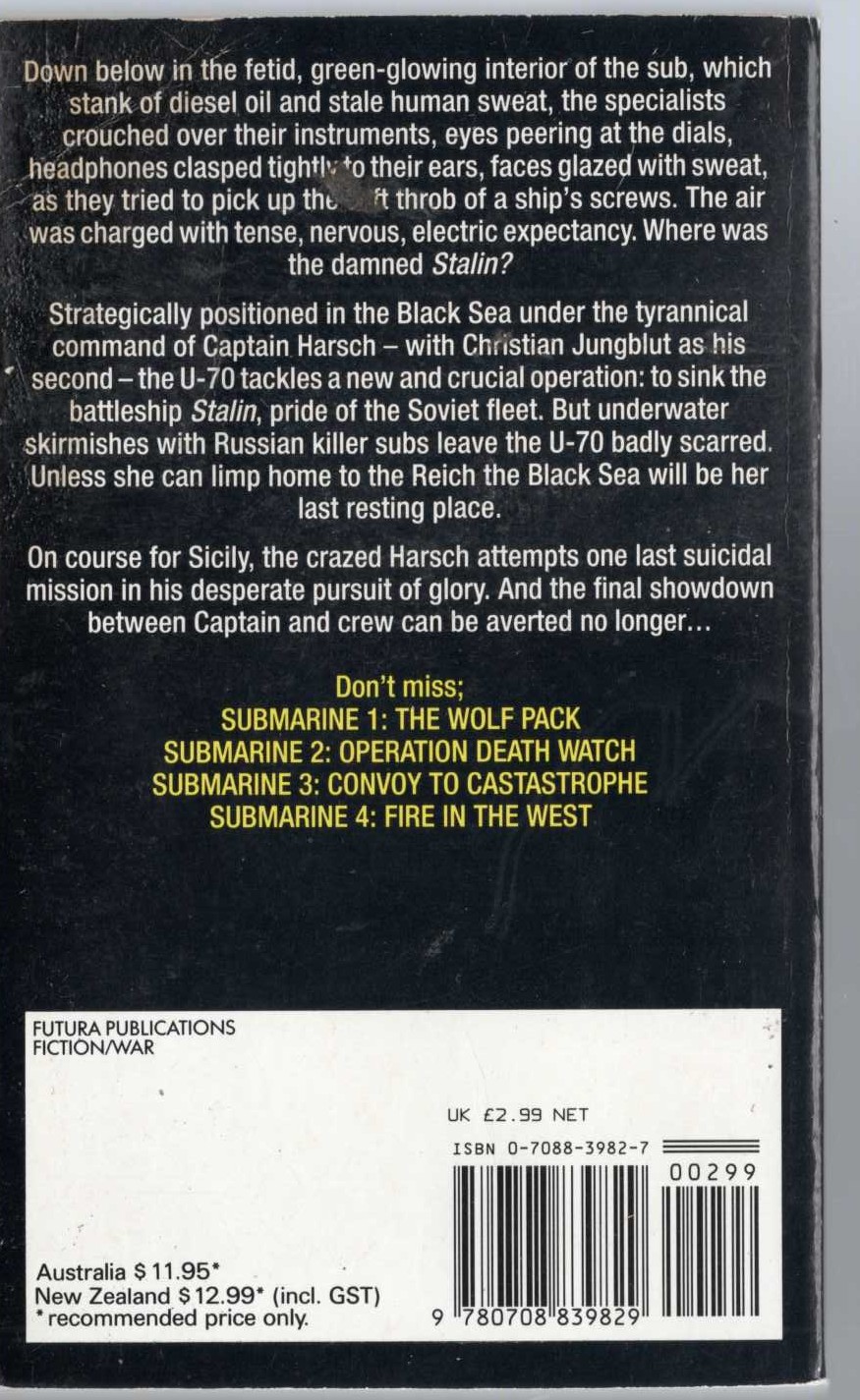 Leo Kessler  SUBMARINE 5: FLIGHT TO THE REICH magnified rear book cover image
