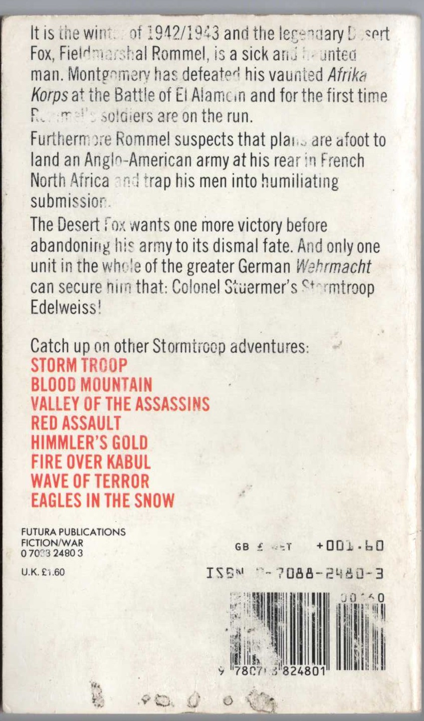 Leo Kessler  FIRE OVER AFRICA magnified rear book cover image
