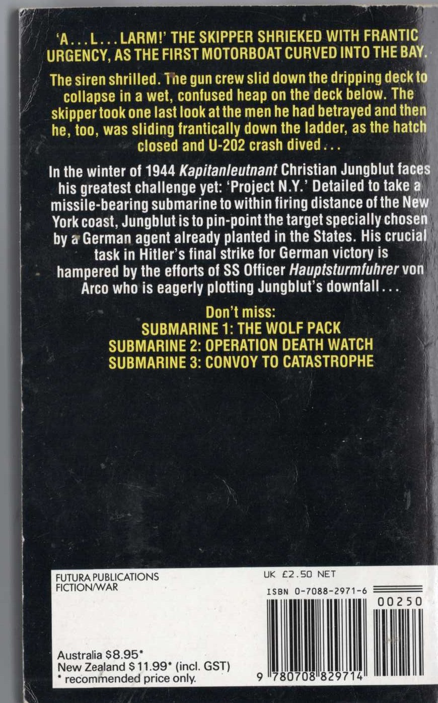 Leo Kessler  SUBMARINE 4: FIRE IN THE WEST magnified rear book cover image
