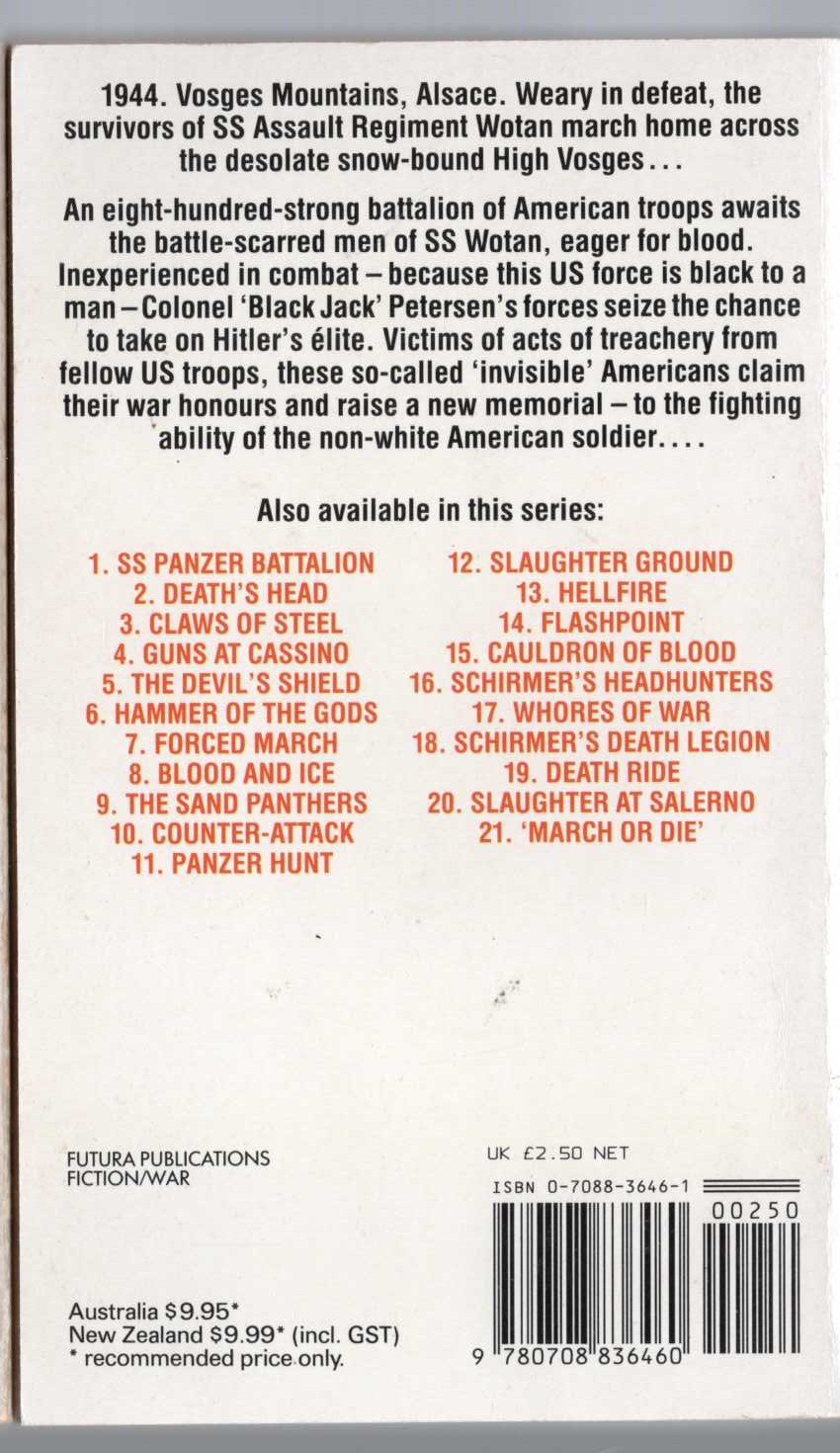 Leo Kessler  THE OUTCASTS magnified rear book cover image