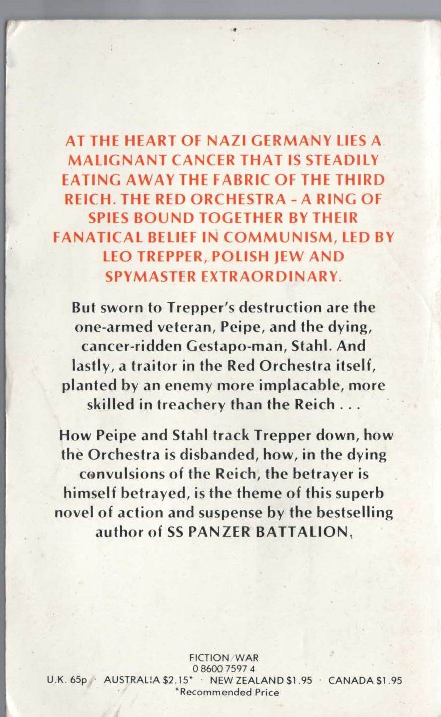 Leo Kessler  THE TRAITORS magnified rear book cover image