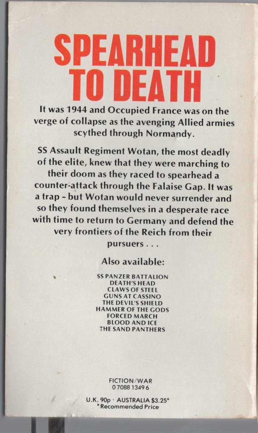 Leo Kessler  COUNTER-ATTACK magnified rear book cover image