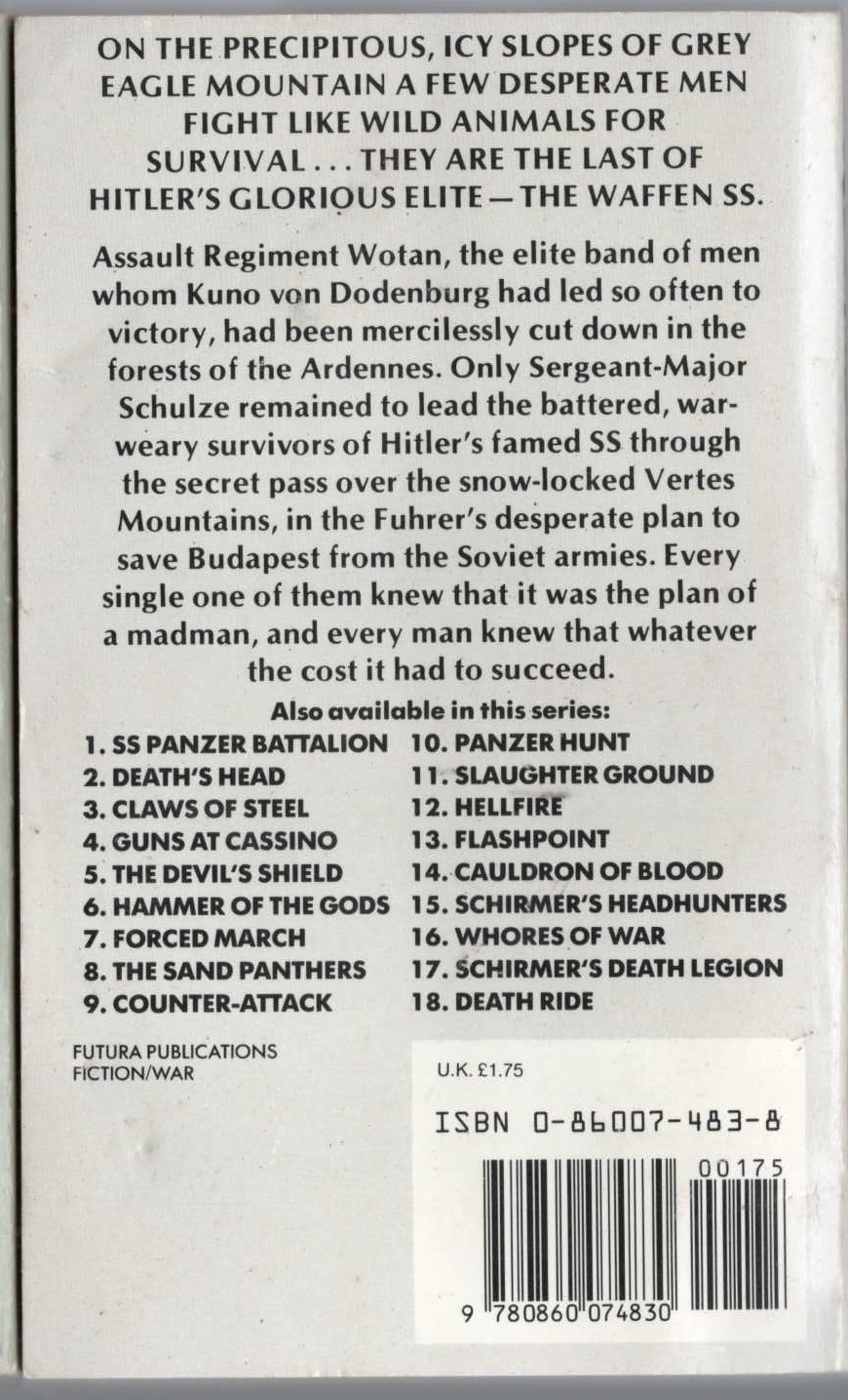 Leo Kessler  BLOOD AND ICE magnified rear book cover image
