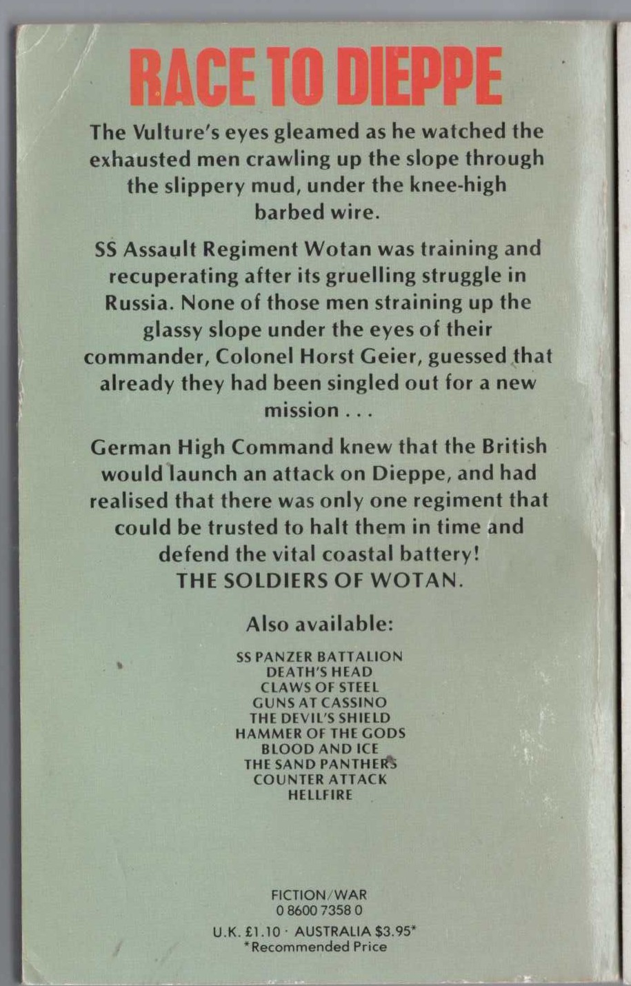 Leo Kessler  FORCED MARCH magnified rear book cover image