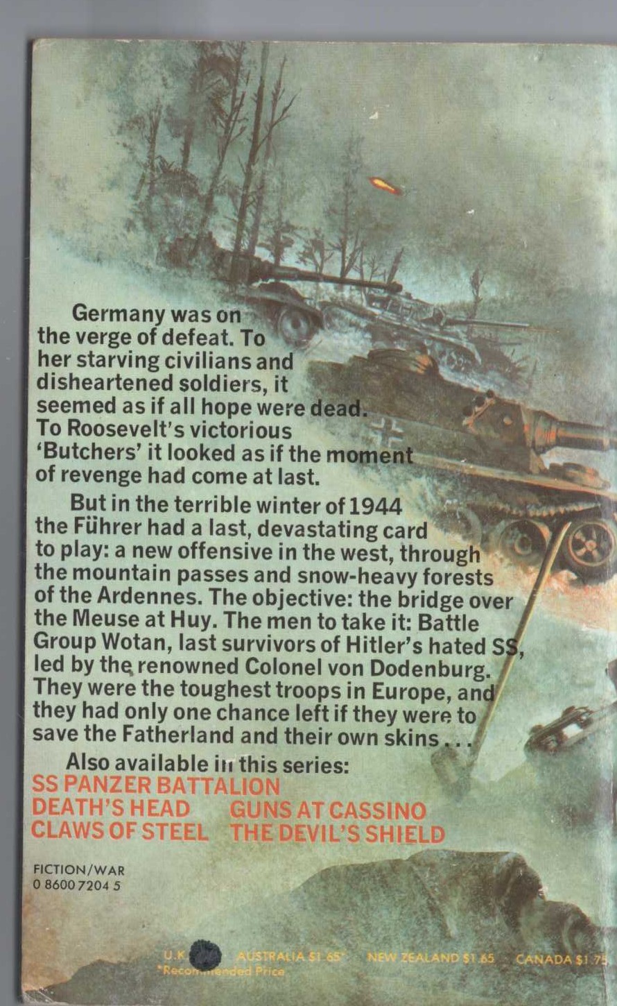 Leo Kessler  HAMMER OF THE GODS magnified rear book cover image
