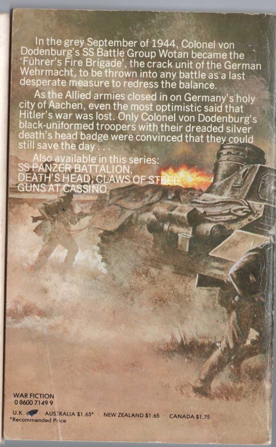 Leo Kessler  THE DEVIL'S SHIELD magnified rear book cover image