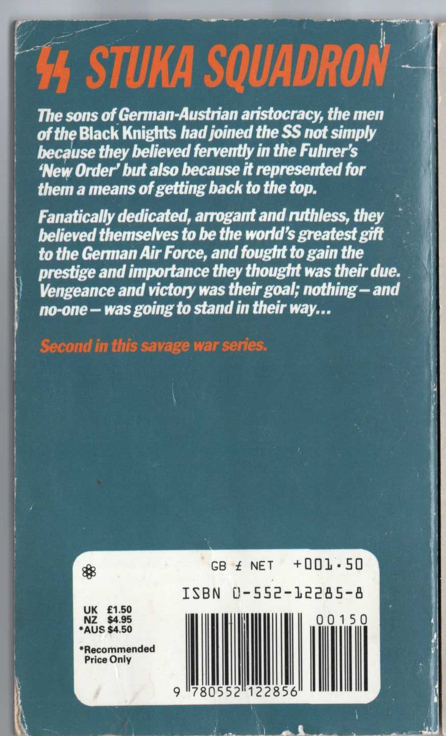 Leo Kessler  STUKA SQUADRON 2: HAWKS OF DEATH magnified rear book cover image