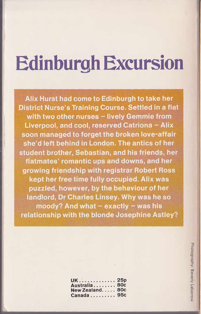 Lucilla Andrews  EDINBURGH EXCURSION magnified rear book cover image