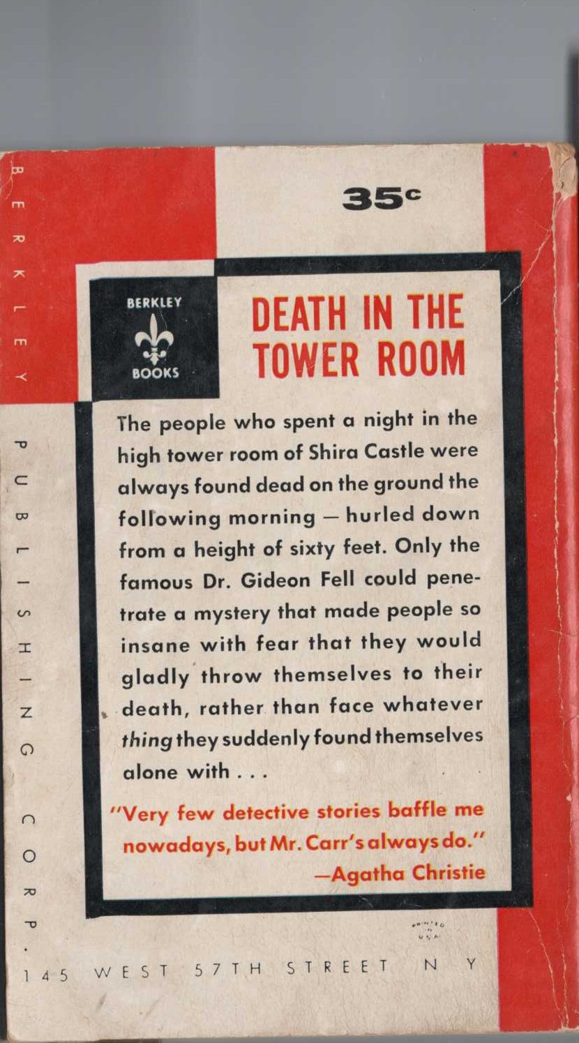 John Dickson Carr  THE CASE OF THE CONSTANT SUICIDES magnified rear book cover image