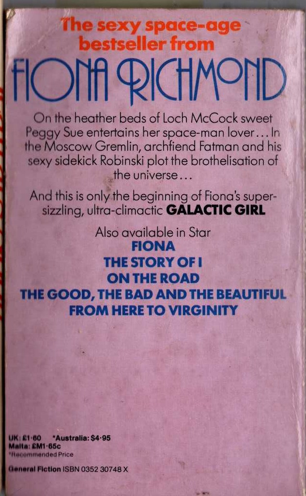 Fiona Richmond  GALACTIC GIRL magnified rear book cover image