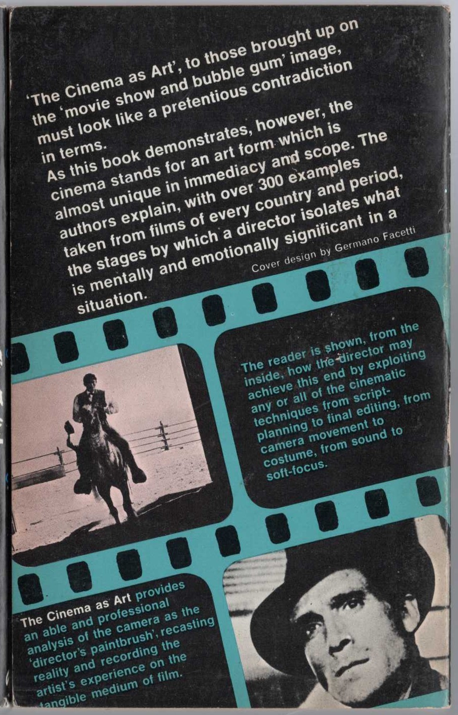 THE CINEMA AS ART magnified rear book cover image