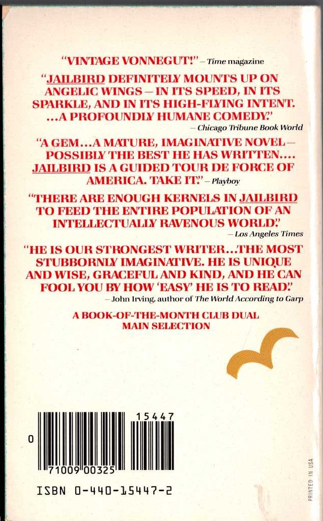 Kurt Vonnegut  JAILBIRD magnified rear book cover image