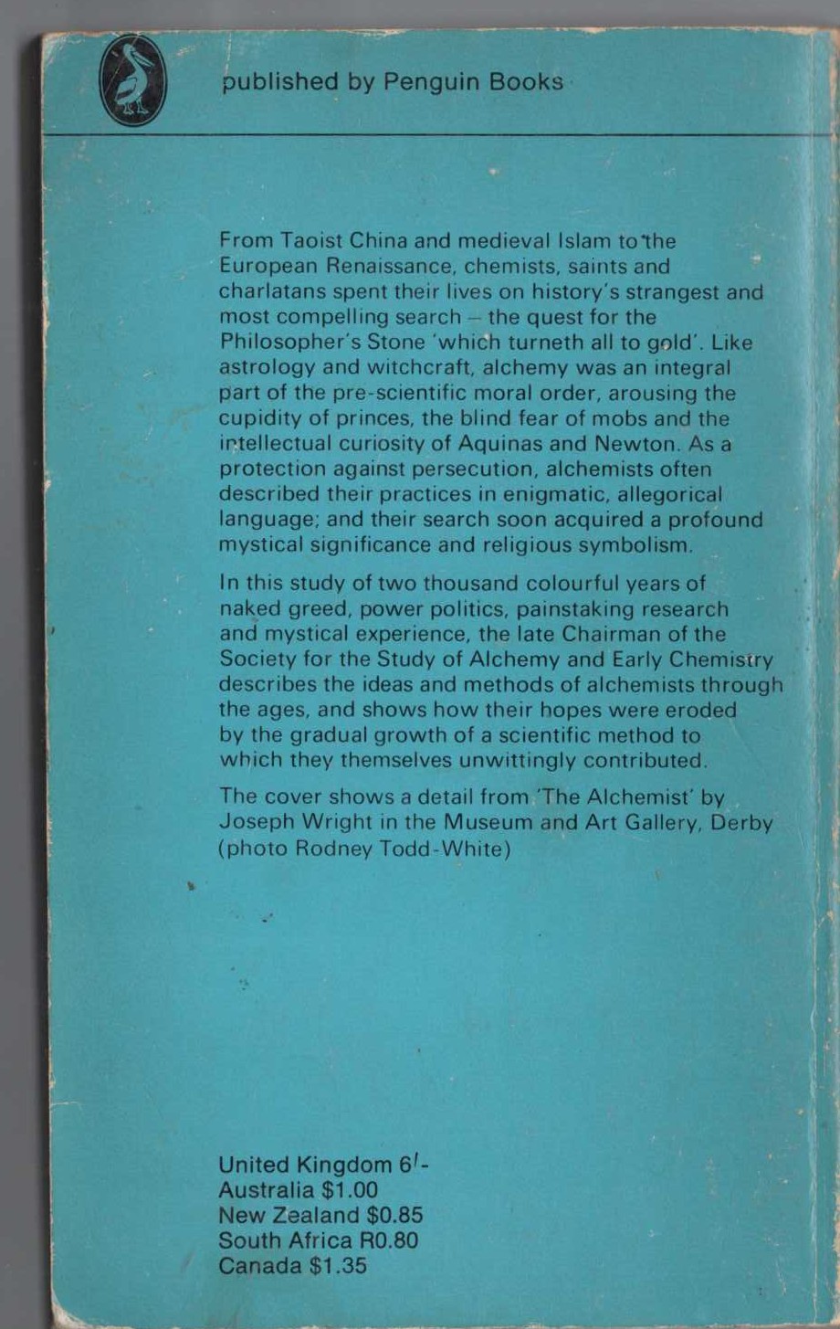 E.J. Holmyard  ALCHEMY magnified rear book cover image
