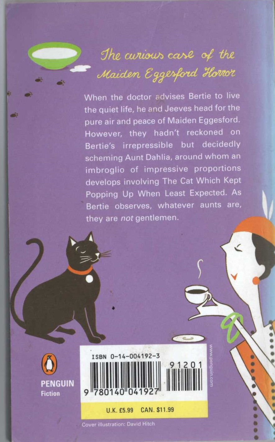 P.G. Wodehouse  AUNTS AREN'T GENTLEMEN magnified rear book cover image