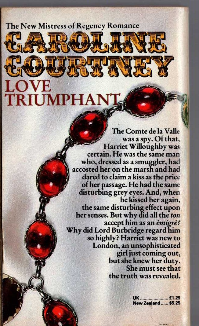 Caroline Courtney  LOVE TRIUMPHANT magnified rear book cover image