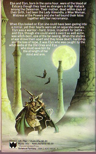 Andre Norton  SPELL OF THE WITCH WORLD magnified rear book cover image
