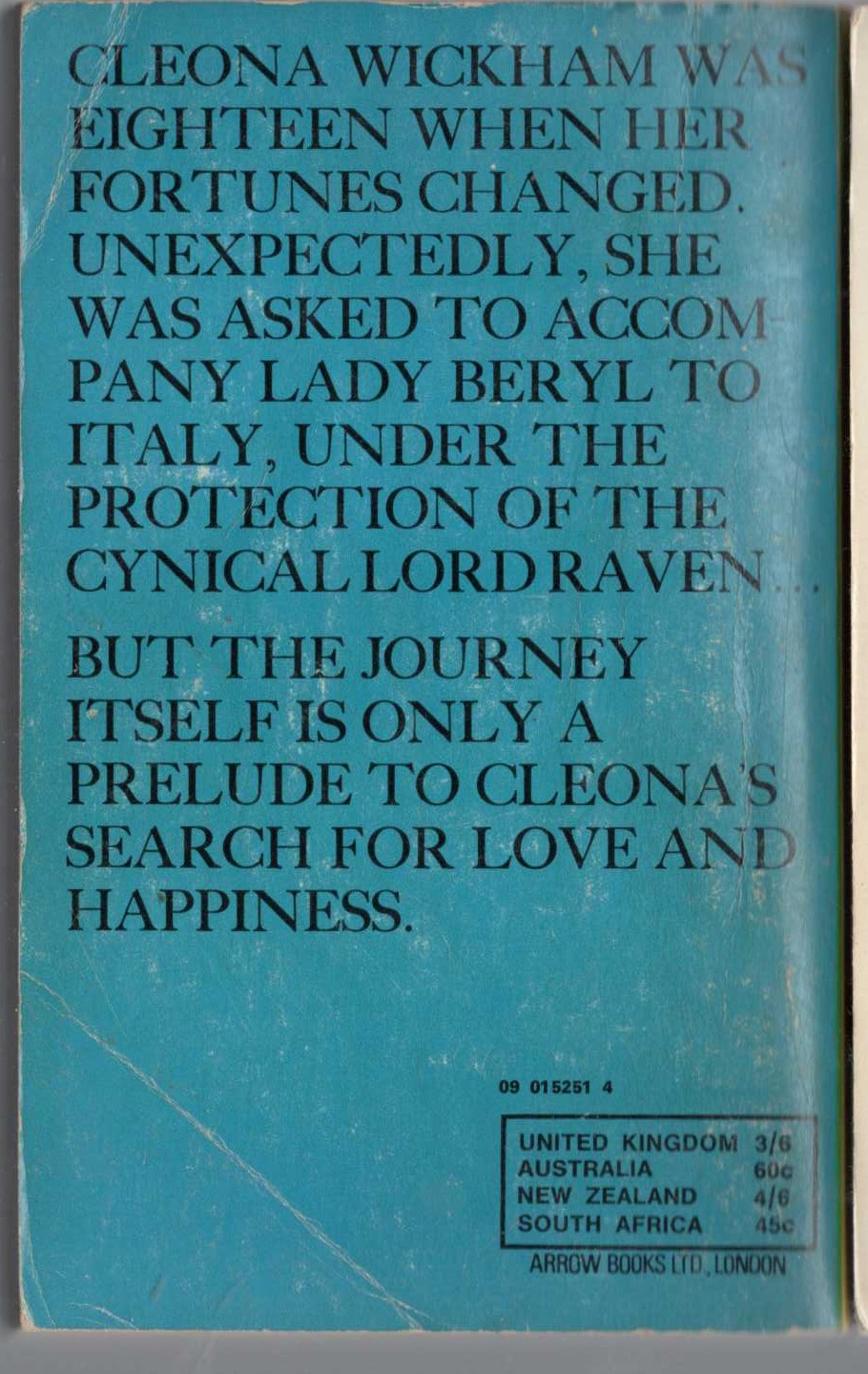 Barbara Cartland  THE COIN OF LOVE magnified rear book cover image