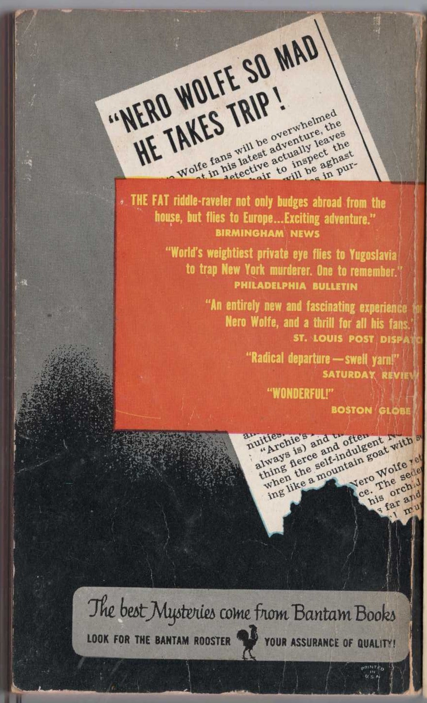 Rex Stout  THE BLACK MOUNTAIN magnified rear book cover image