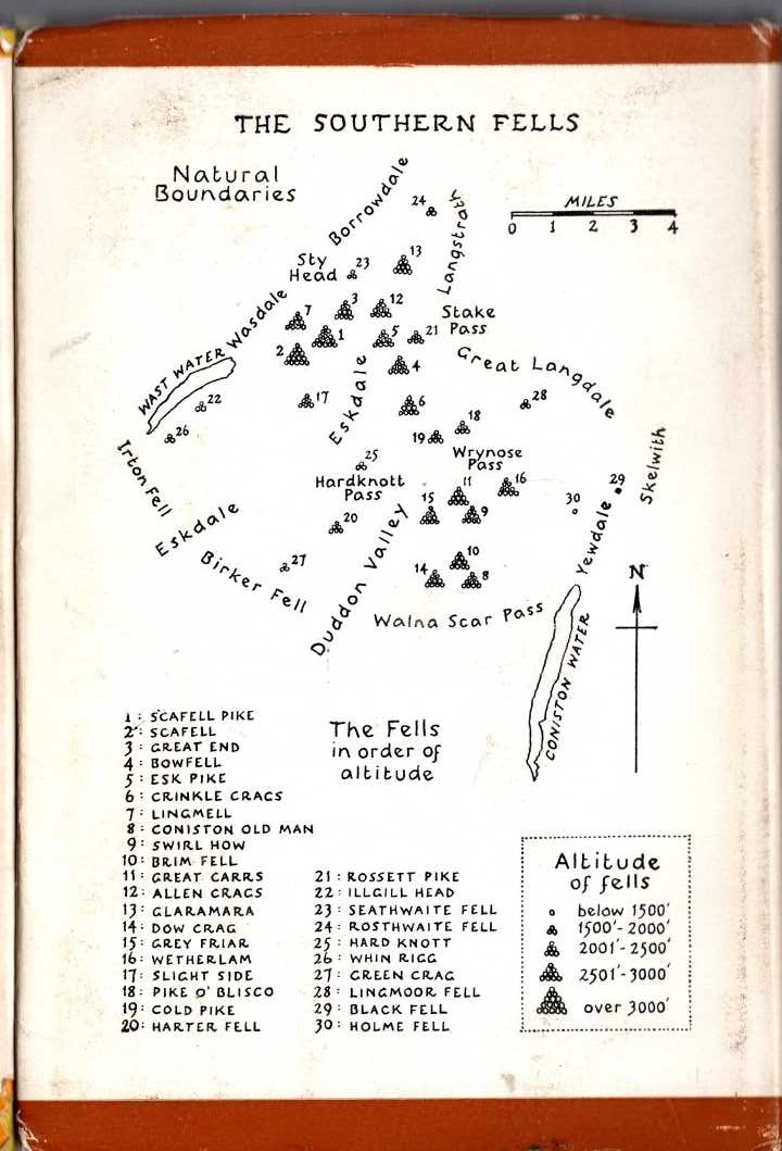 THE SOUTHERN FELLS magnified rear book cover image