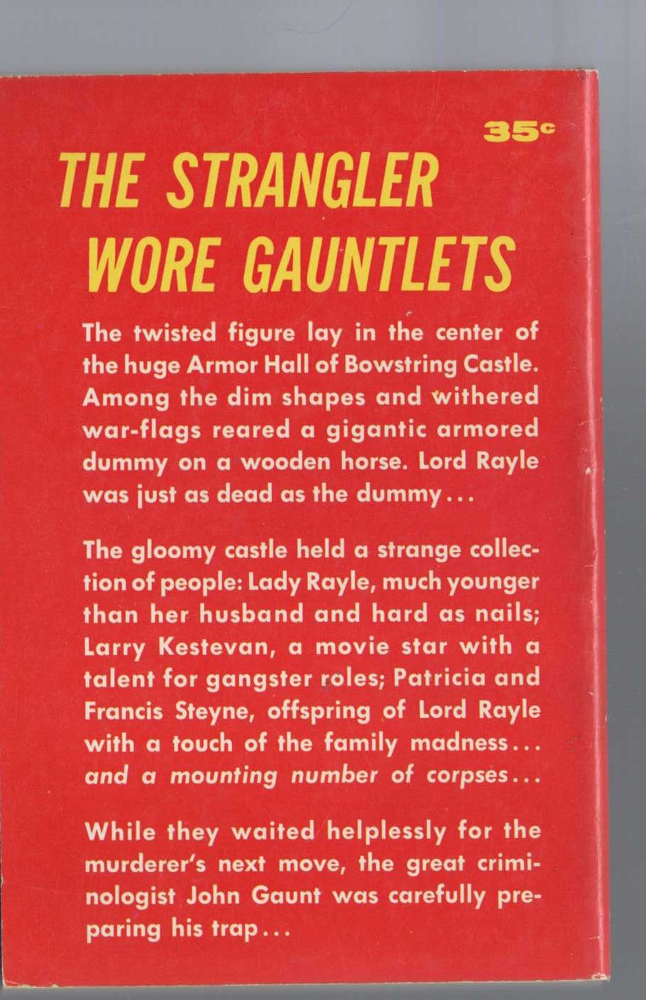 Carter Dickson  THE BOWSTRING MURDERS magnified rear book cover image