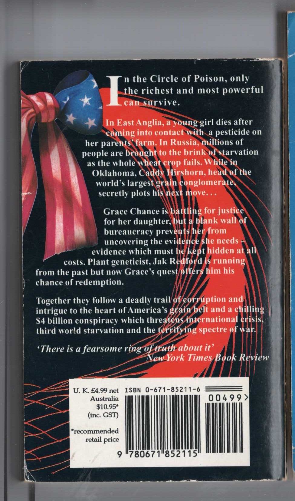 G.F. Newman  CIRCLE OF POISON magnified rear book cover image
