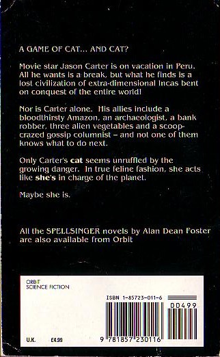 Alan Dean Foster  CAT-A-LYST magnified rear book cover image