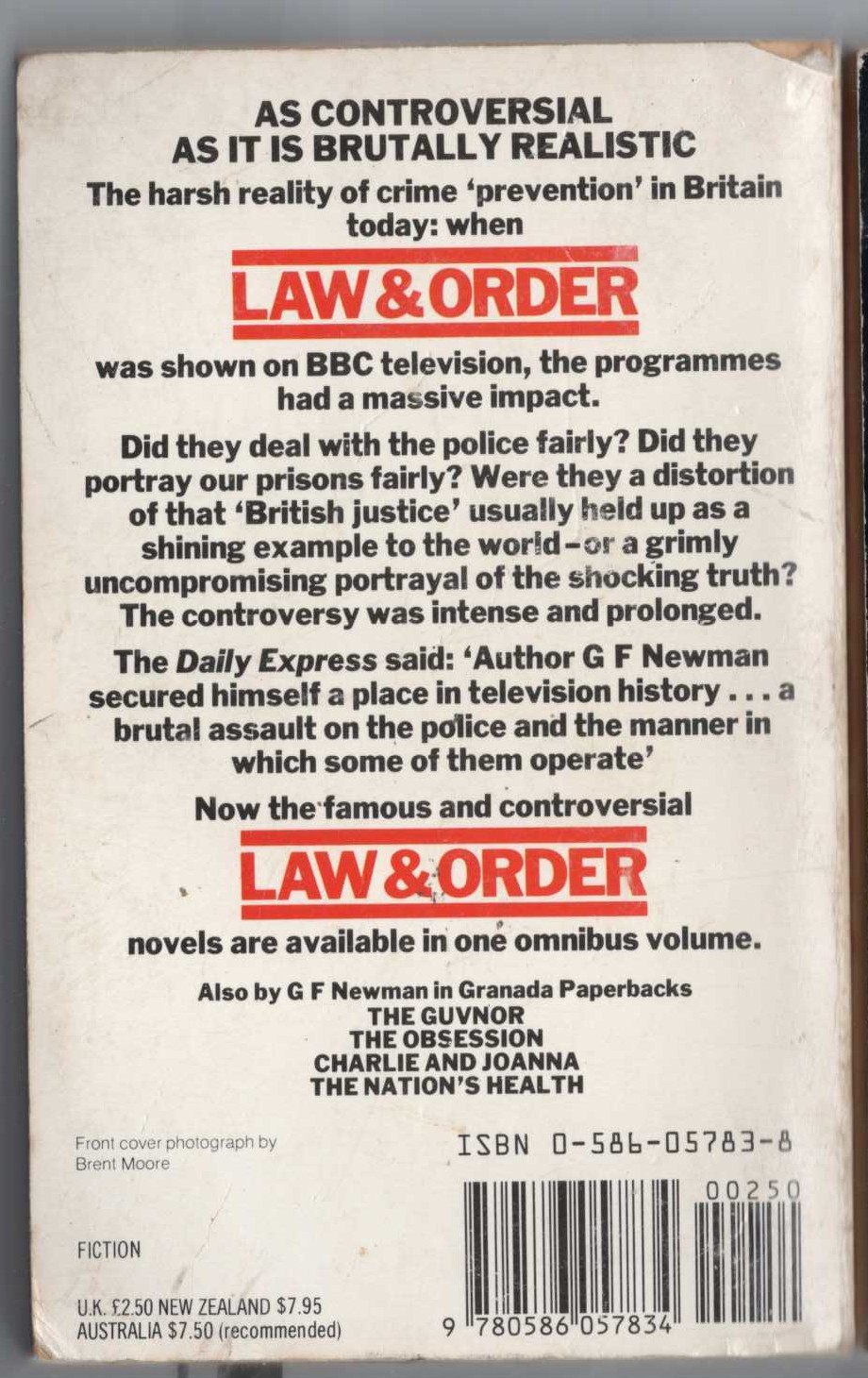 G.F. Newman  LAW & ORDER magnified rear book cover image