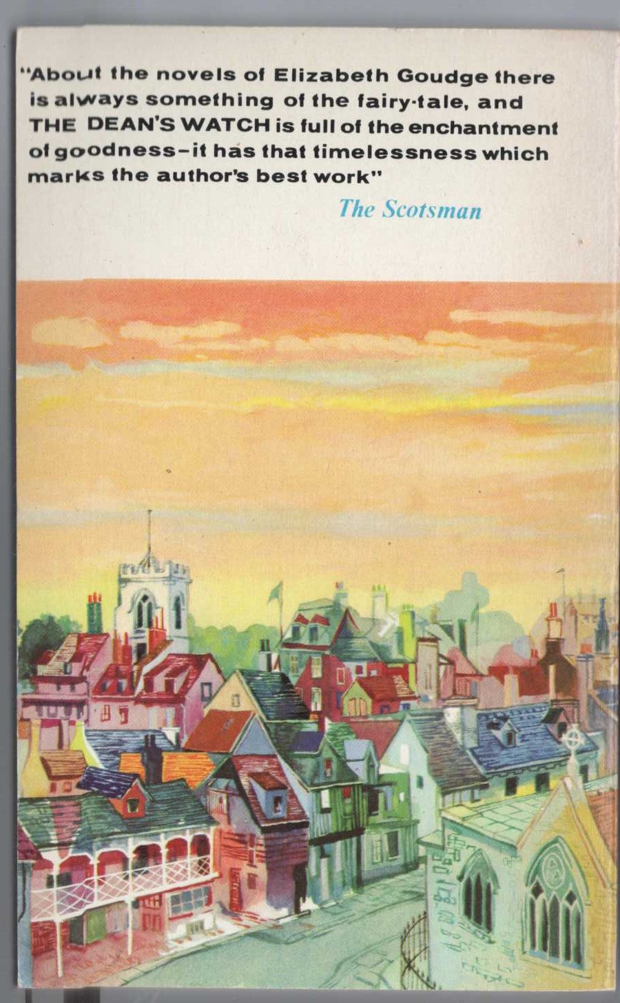 Elizabeth Goudge  THE DEAN'S WATCH magnified rear book cover image