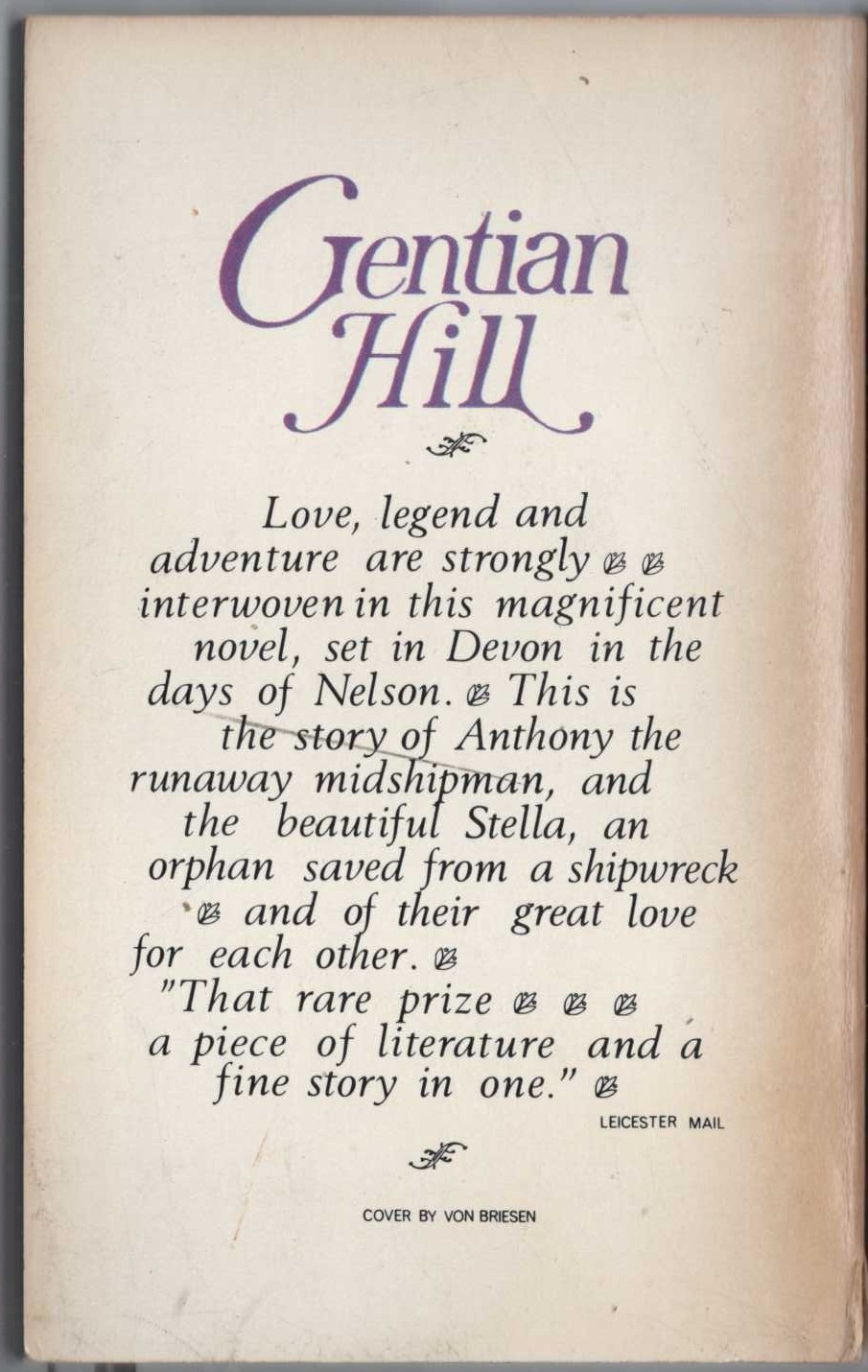 Elizabeth Goudge  GENTIAN HILL magnified rear book cover image